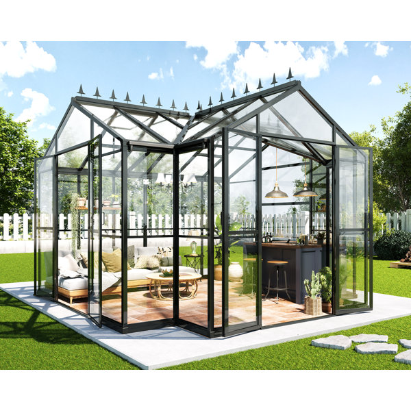 AMERLIFE Chalet Greenhouse 12x10x8 FT with QuickConnect Fittings